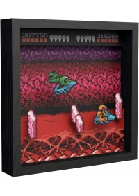 Cadre Diorama Shadow Box Battletoads Par Pixel Frames - Turbo Tunnel 23 x 23 CM	